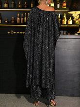 Elegant Asymmetrical Neck One-Piece Jumpsuit With Sparkly Sequin Accent, Versatile For Parties